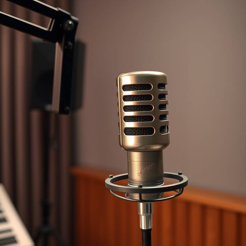 Microphone professionnel dans un studio d'enregistrement